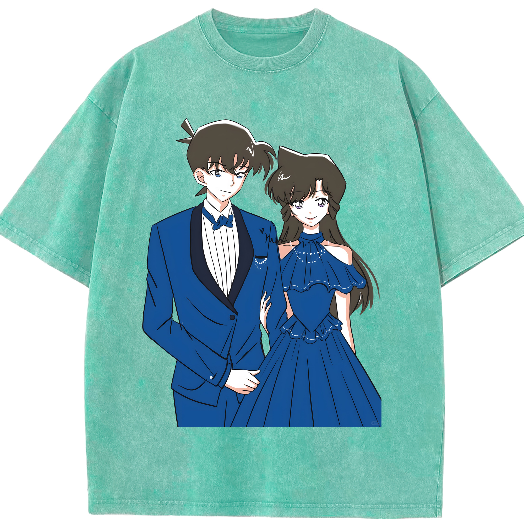 （画像用） 名探偵コナン 江戸川 コナン Detective Conan Conan Edogawa 綿100% ヴィンテージ風 半袖Tシャツ（フロントプリント）